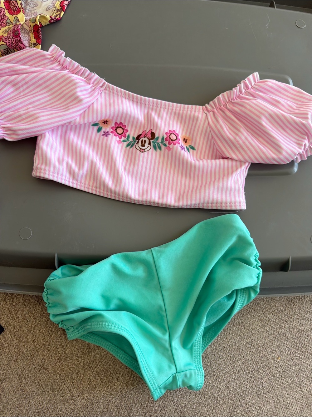 Disney Minnie Mouse & Cat & Jack Girls 3T Swimsuit Bundle